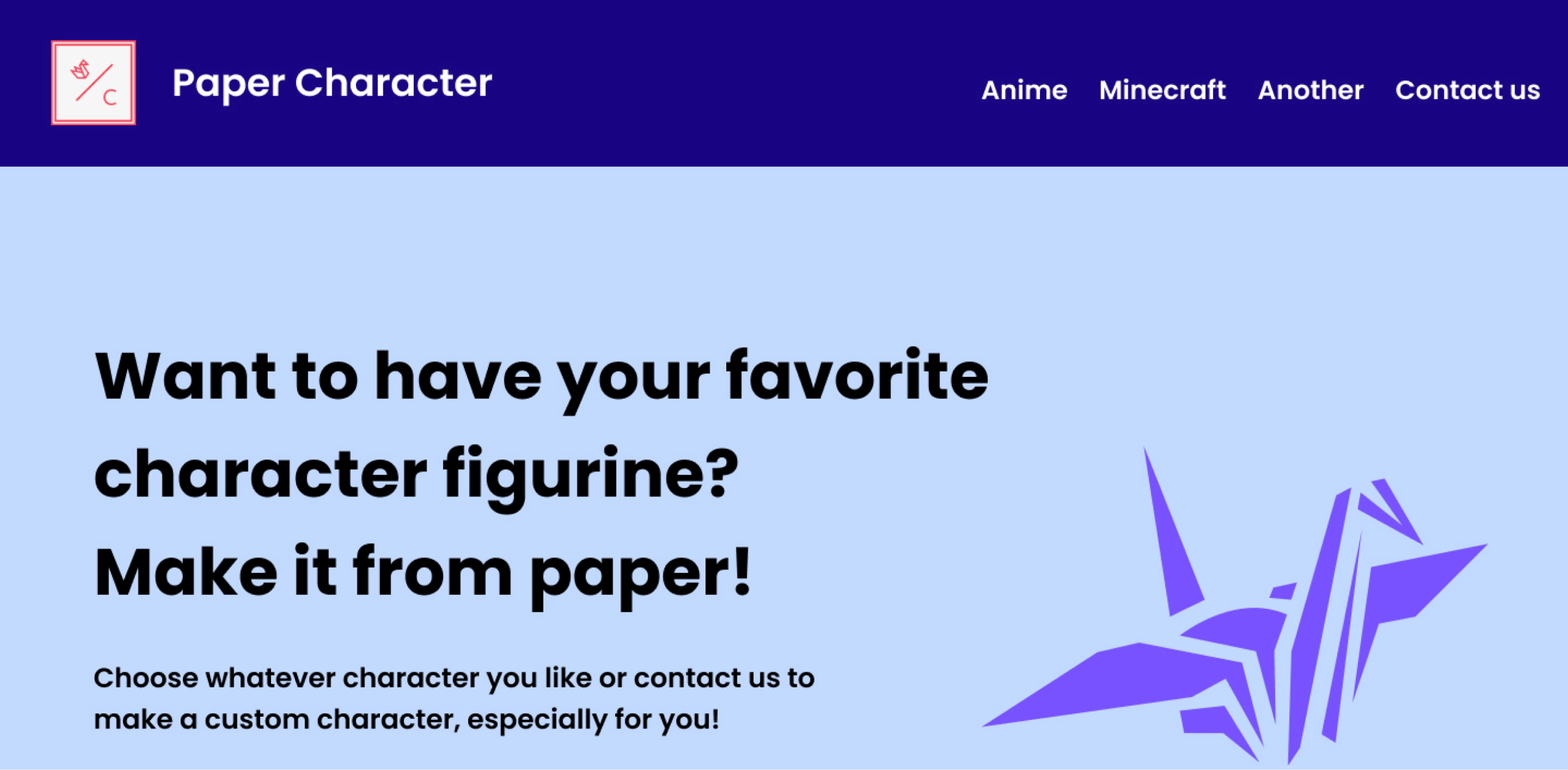 Разработала сайт “Paper Character”