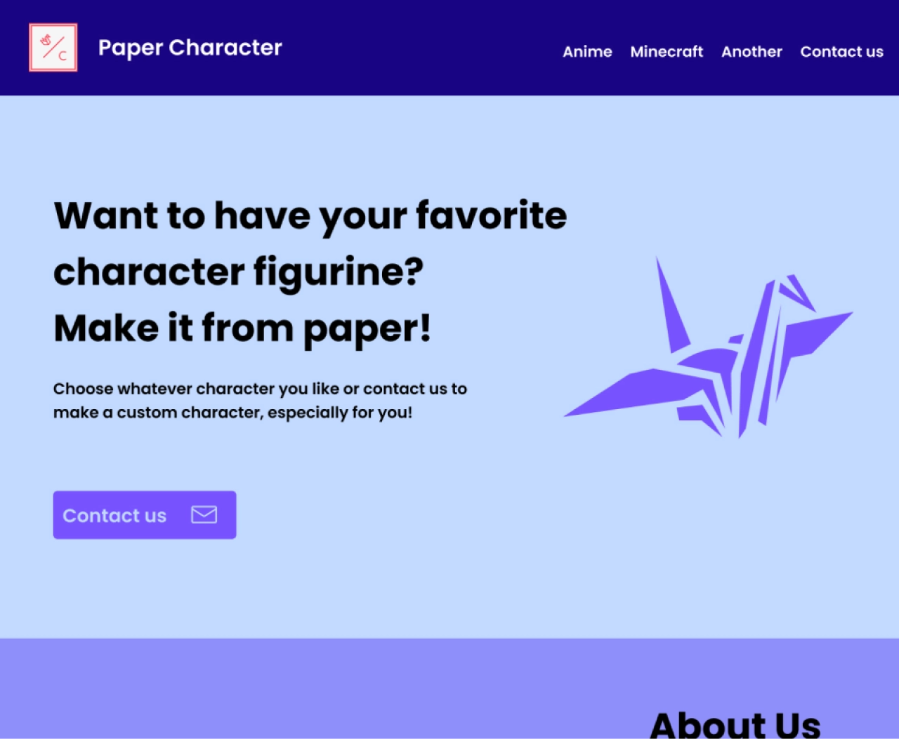 Разработала сайт “Paper Character”